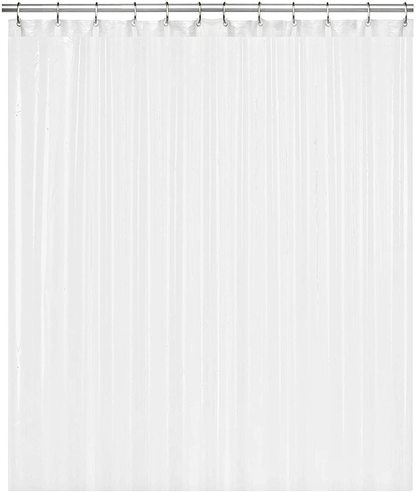 LiBa PEVA 8G Bathroom Small Shower Stall Curtain Liner, 36" W x 72" H Narrow Size, Clear, 8G Heavy Duty Waterproof Shower Stall Curtain Liner
