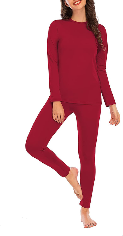 Womens Thermal Underwear Set Long Johns Winter Clothes Base Layer Cuddle Duds Top and Bottom Thermals Sets