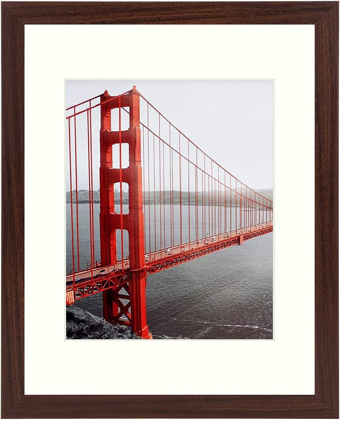 Frametory, 11x14 Picture Frame - Made to Display Pictures 8x10 with Mat or 11x14 Without Mat - Wide Molding - Pre-Installed Wall Mounting Hardware (White, 1 Pack)