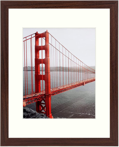 Frametory, 11x14 Picture Frame - Made to Display Pictures 8x10 with Mat or 11x14 Without Mat - Wide Molding - Pre-Installed Wall Mounting Hardware (White, 1 Pack)