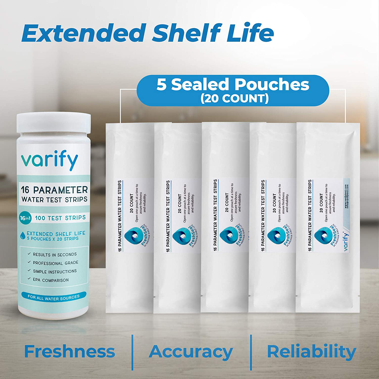 17 in 1 Premium Drinking Water Test Kit - 100 Strips + 2 Bacteria Tests - Home Water Quality Test - Well and Tap Water - Easy Testing for Lead, Bacteria, Hardness, Fluoride, pH, Iron, Copper and more!