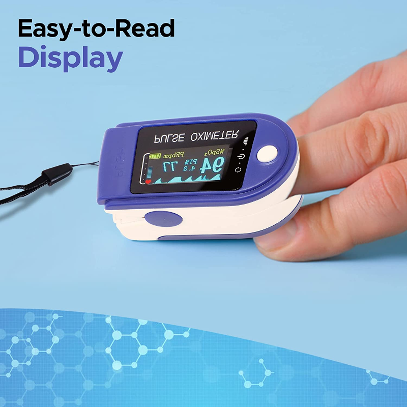 Finger Pulse Oximeter and OLED Display with Lanyard and Batteries