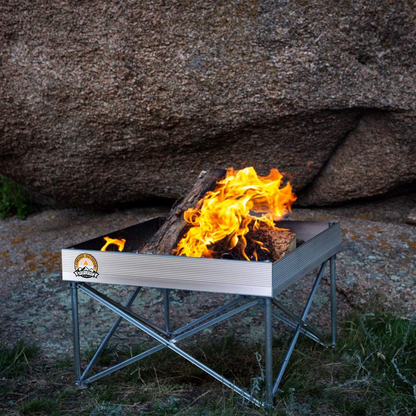 Pop-Up Fire Pit | Portable and Lightweight | Fullsize 24 Inch | Weighs 7 lbs. | Never Rust Fire Pit | Heat Shield NOT Included