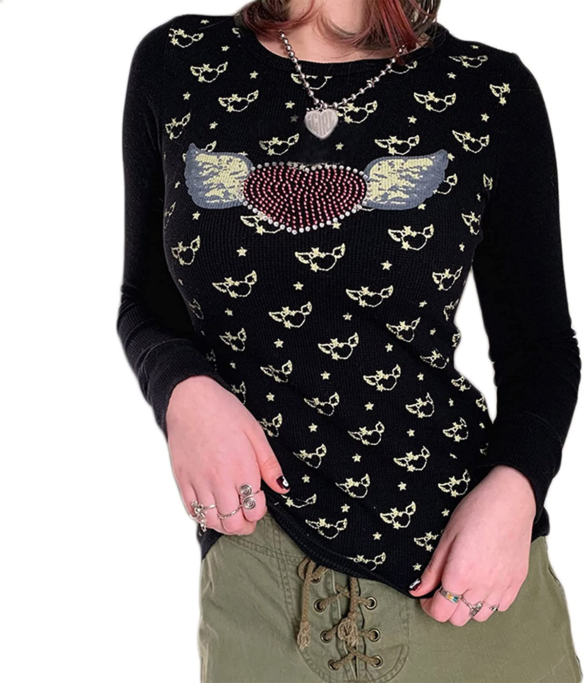 Women's Graphic Print Crop Top Vintage Punk Portrait Shirts Summer Slim Short Sleeve T Shirt Tops Y2k Fashion Clothes