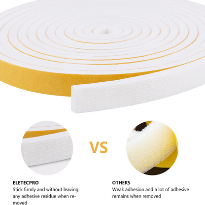 Weather Stripping Door Seal Strip with Self Adhesive Foam Tape Soundproof Door Draft Stopper for Doors Windows and Shower Glass Gaps