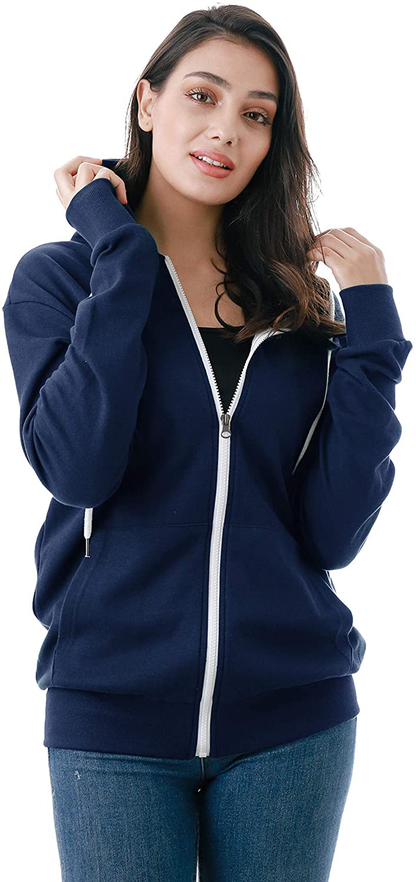 GIVON Womens Comfortable Long Sleeve Lightweight Zip-up Hoodie with Kanga Pocket(XS~4XL)