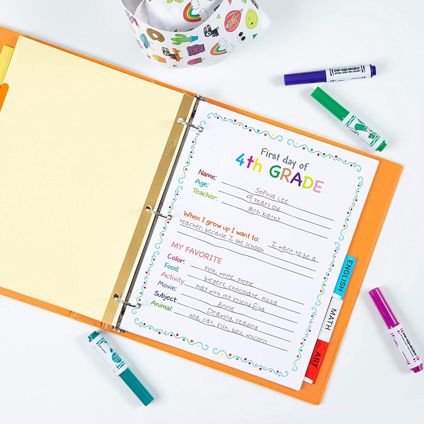 AVERY 11109 5-Tab Binder Dividers, Insertable Multicolor Big Tabs, 6 Sets
