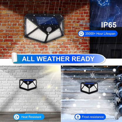 6 Pack Solar Outdoor Lights, 100LED/3 Modes 270° Lighting Angle Motion Sensor Security Lights