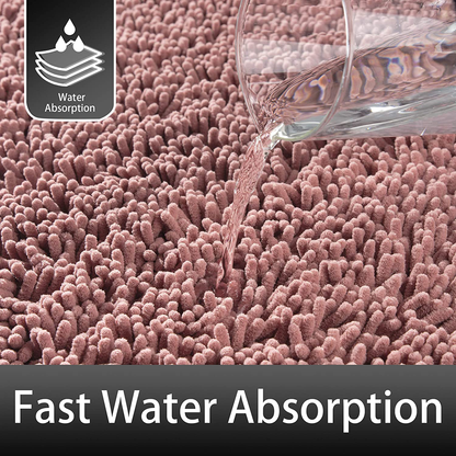 Microfiber Bath Rugs Chenille Bath Mat, Ultra Soft NUFR Bathroom Rugs Quick-Dry, Water Absorbent 