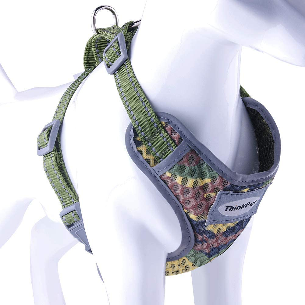 Reflective Breathable Soft Air Mesh No Pull Puppy Harness For Small To Medium Dogs And Cats