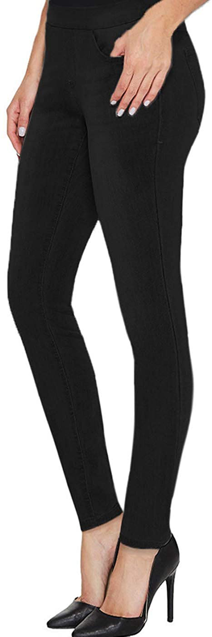H&C Women Super Stretch Skinny Pull on Pant with Petite Regular and Long Inseam