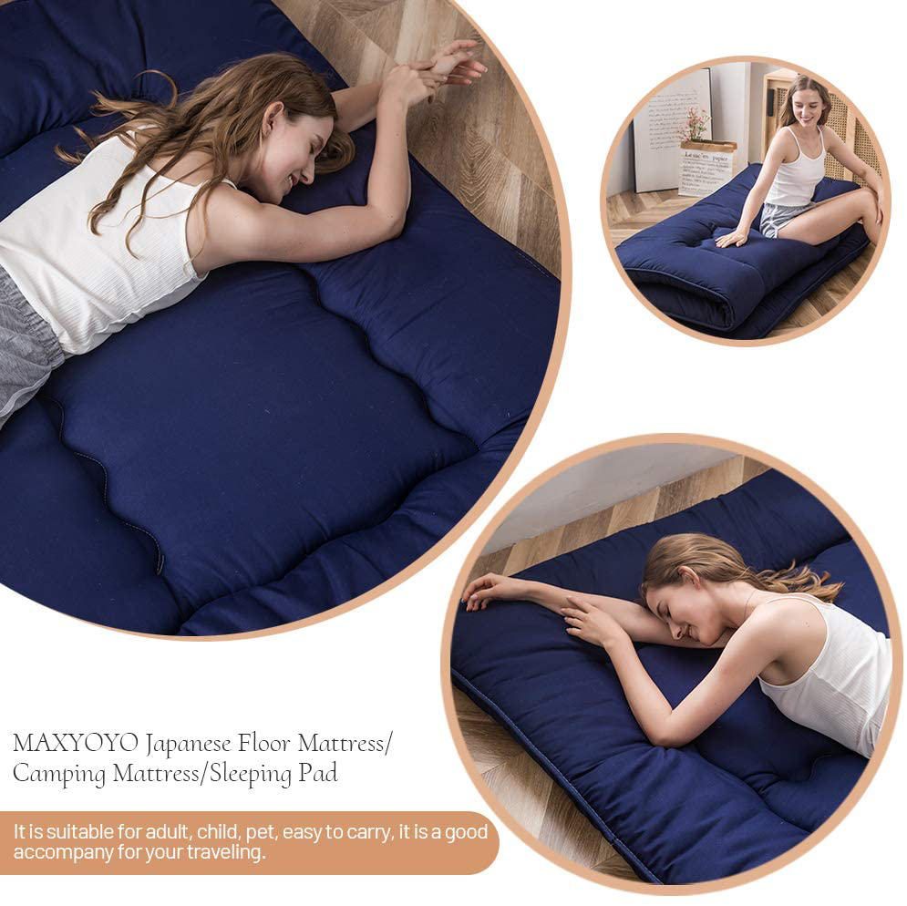 Japanese Floor Mattress Futon Mattress, Thicken Tatami Mat Sleeping Pad Foldable Roll Up Mattress Boys Girls Dormitory Mattress Pad Kids Floor Lounger Bed Couches and Sofas, Coffee, Twin Size