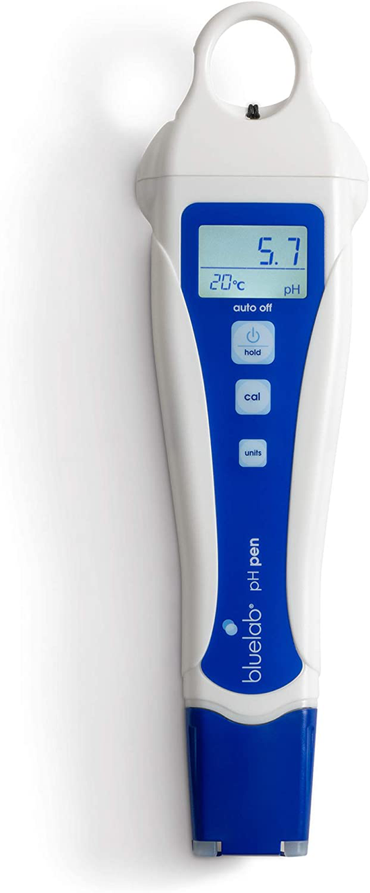 Bluelab PENPH pH Pen, Digital Meter Kit for Water Test with Easy Two Point Calibration and Double Junction Probe for Hydroponic System and Indoor Plant Grow, White