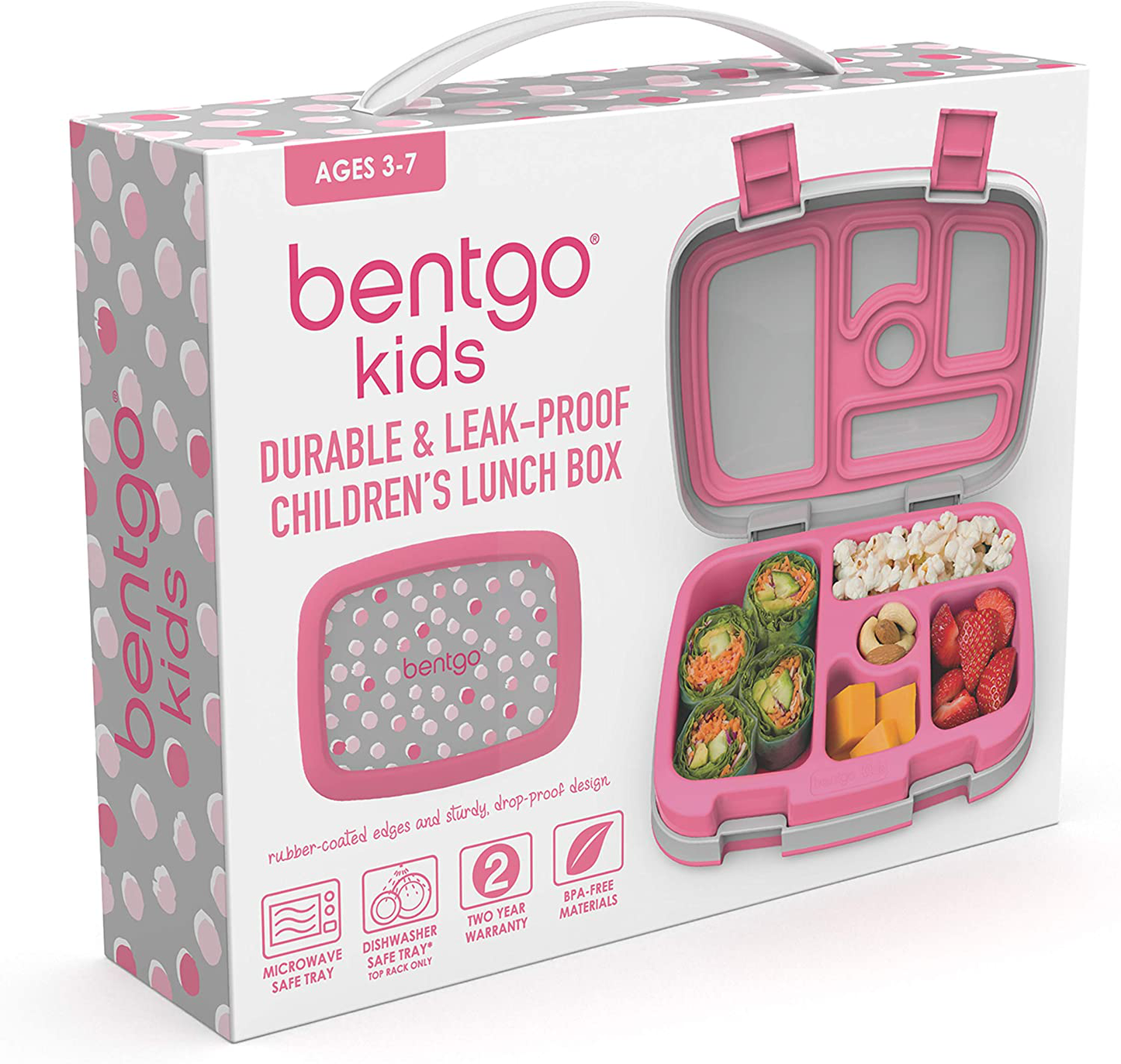 Bentgo Kids Prints Leak-Proof, 5-Compartment Bento-Style Kids Lunch Box - Ideal Portion Sizes for Ages 3 to 7 - BPA-Free, Dishwasher Safe, Food-Safe Materials (Tropical)