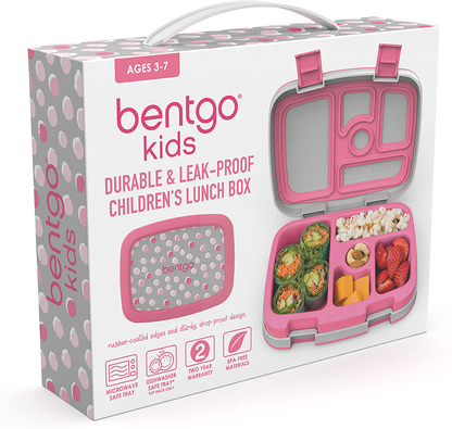 Bentgo Kids Prints Leak-Proof, 5-Compartment Bento-Style Kids Lunch Box - Ideal Portion Sizes for Ages 3 to 7 - BPA-Free, Dishwasher Safe, Food-Safe Materials (Tropical)