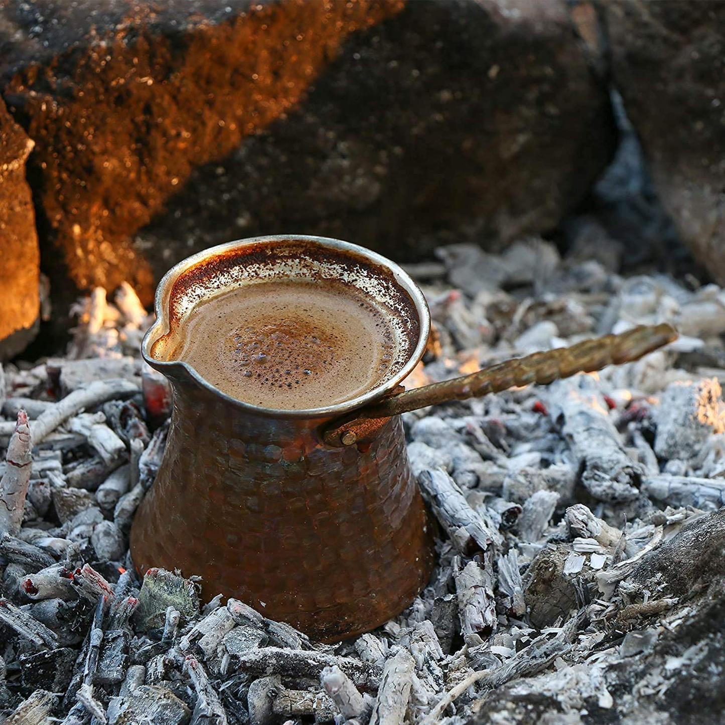 Turkish Coffee Pot, Greek Arabic Coffee Maker, Hammered Copper Coffee Cezve, Small Pot, Stove Top Coffee Maker (5 Pots set)