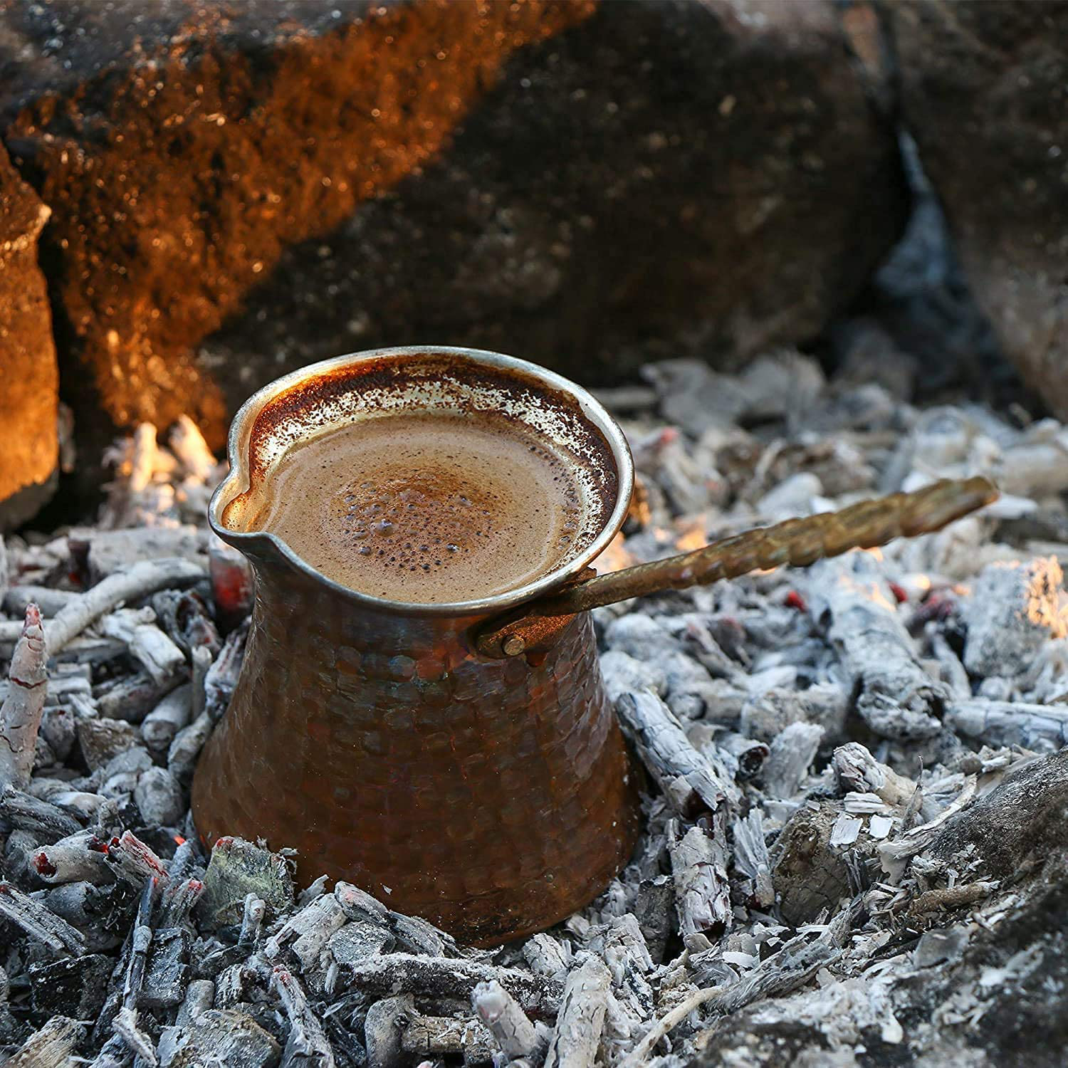 Turkish Coffee Pot, Greek Arabic Coffee Maker, Hammered Copper Coffee Cezve, Small Pot, Stove Top Coffee Maker (5 Pots set)
