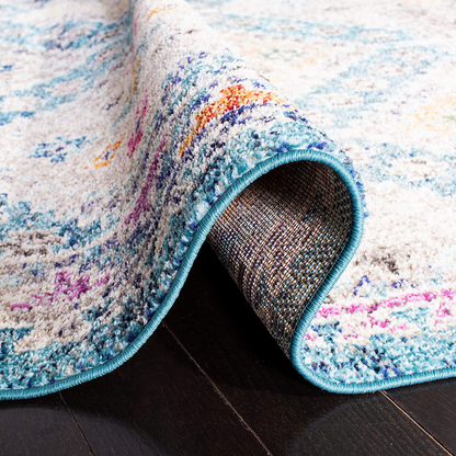 Safavieh Madison Collection MAD418N Boho Diamond Distressed Non-Shedding Stain Resistant Living Room Bedroom Area Rug, 3' x 5', Dark Blue / Yellow