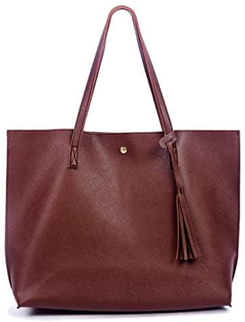 Women's Tote Bags Top Handle Satchel Handbags Faux Leather Tassel Shoulder Purse