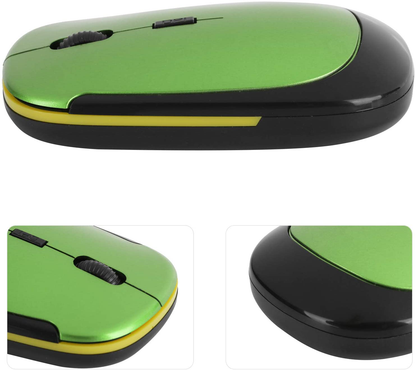 Wireless Mouse 2.4G Wreless Frequency Hopping Adjustable Optical USB Receiver Notebook Computer Accessories 1600dpi Silent Micro Motion Design Lightweight and Portable(Green)