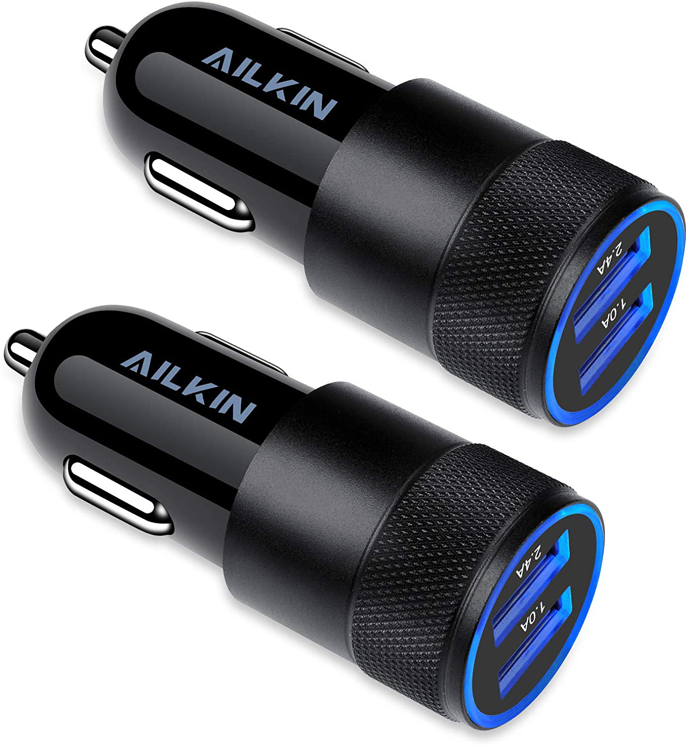 Car Charger, [2Pack] 3.4a Fast Charge Dual Port USB Cargador Carro Lighter Adapter for iPhone X XR XS Max 8 Plus 7s 6s 12 11 Pro Max, iPad, Samsung Galaxy S21+ S10 Plus S7 j7 S10e S9 Note 8, LG, GPS