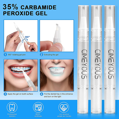 CIMEYOUS Teeth Whitening Led Accelerator Light for Yellow,Coffee,Smoke Teeth,No-Sensitive,Peroxide Gel & (1)2ml Desensitizing Gel,Professional Dental Bleaching Systemel,Easy Whitening in One Week
