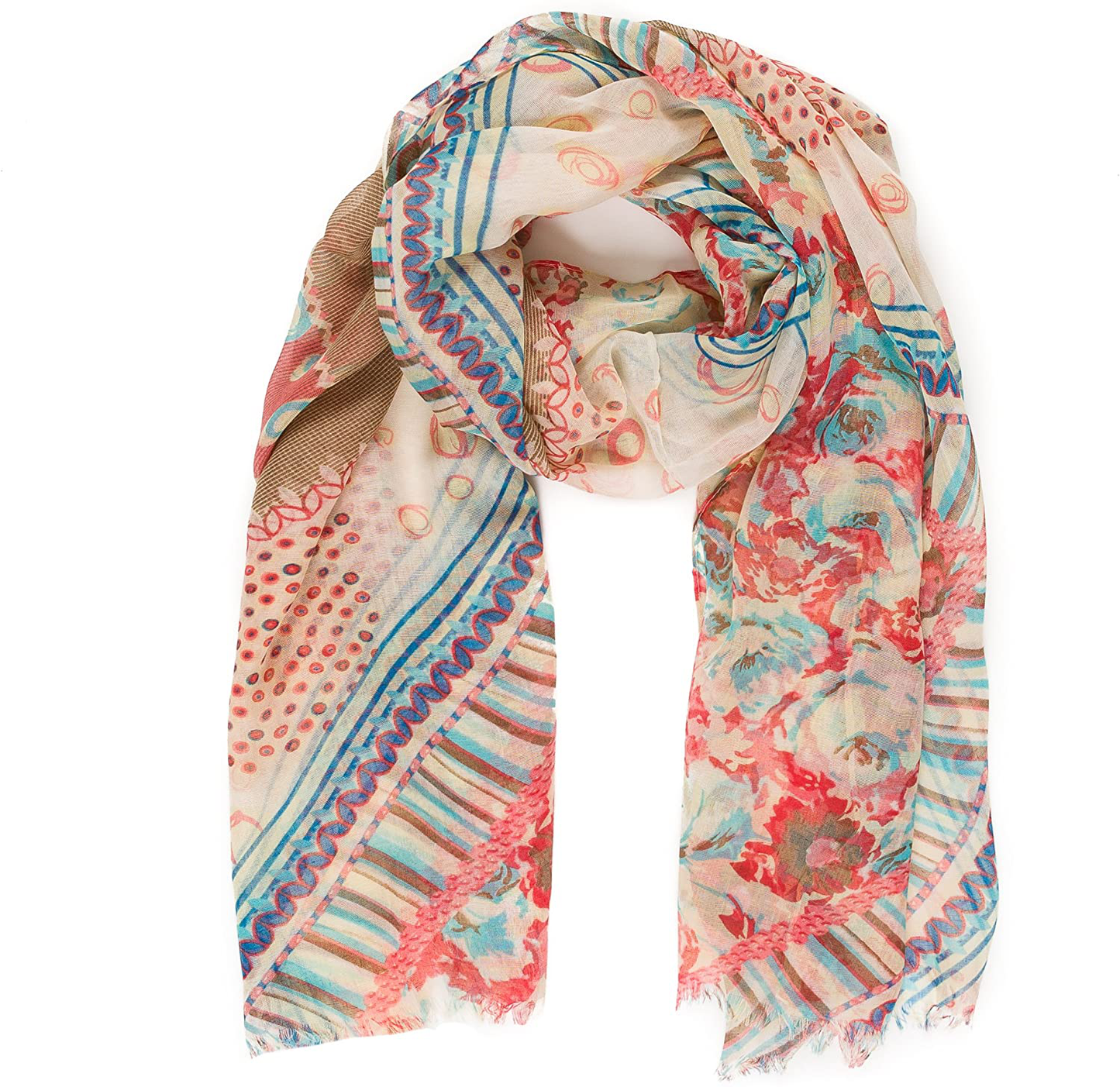 Scarf for Women Lightweight Floral Flower Scarves for Fall Winter Shawl Wrap