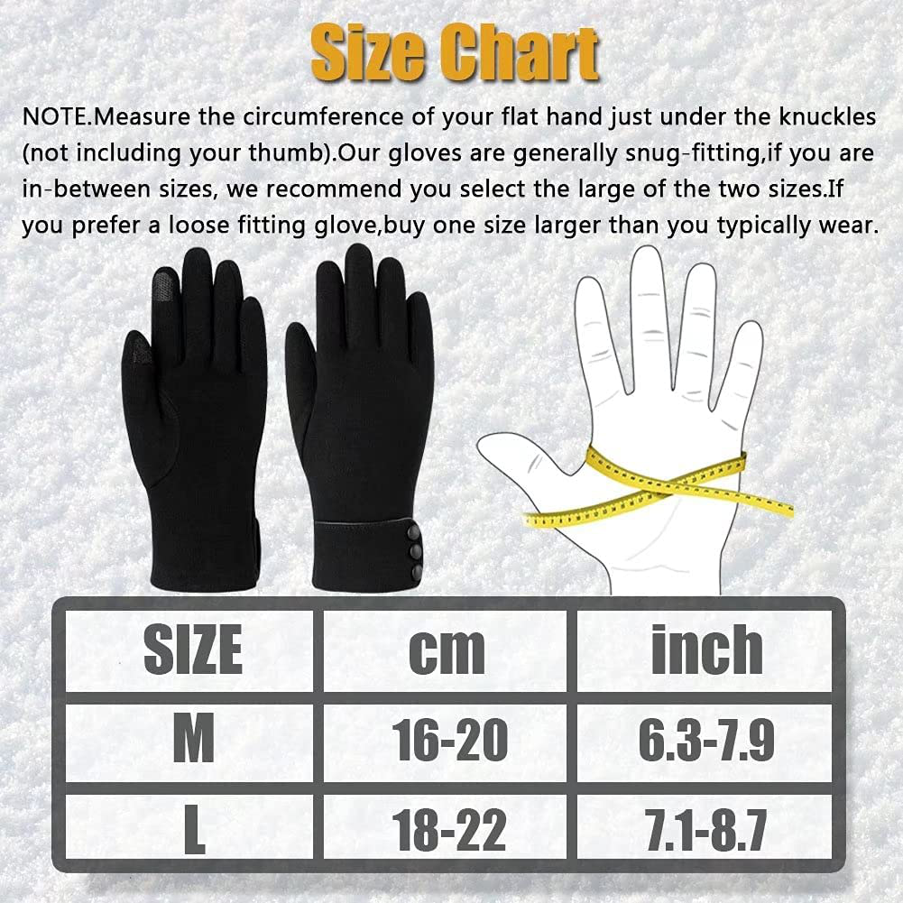 Women's Touchscreen Texting Fleece Lined Windproof Driving Gloves