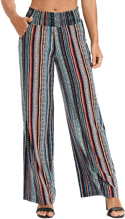 Urban CoCo Women's Boho Palazzo Pants Wide Leg Lounge Pants
