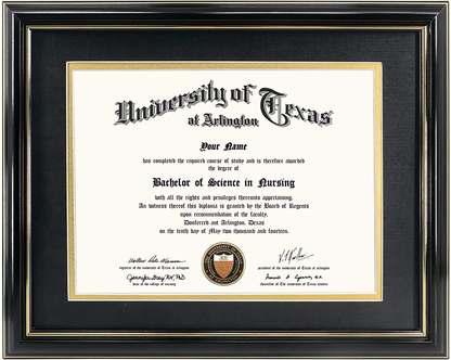 GraduationMall 8.5x11 Certificate Diploma Frame,Solid Wood & UV Protection Acrylic,Cherry Finish with Gold Trim