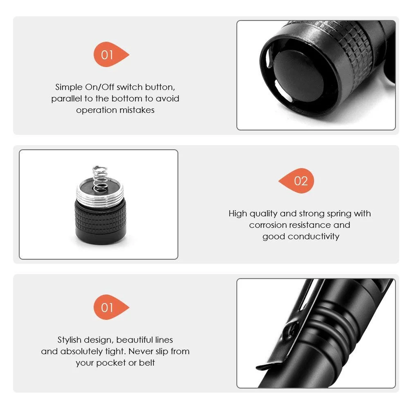 5 PCS LED Pen Light Flashlights - Mini Flashlight for Inspection, Repair, Camping