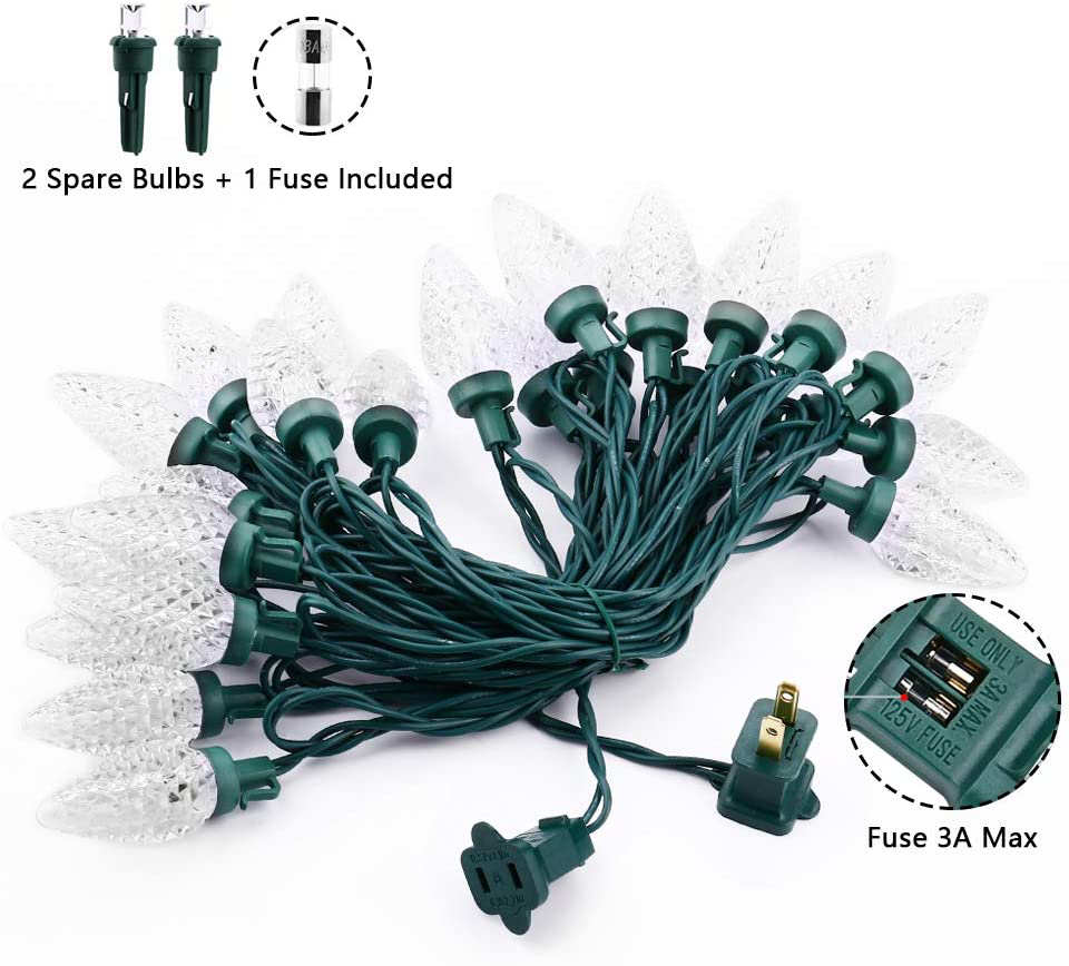 Brizled C9 Green St Patricks Day Lights, 16ft 25 LED Faceted String Lights, Connectable 120V UL Certified Christmas Lights, Indoor Outdoor Decorative Lights for Party, Easter, Patio, Garden, Holiday