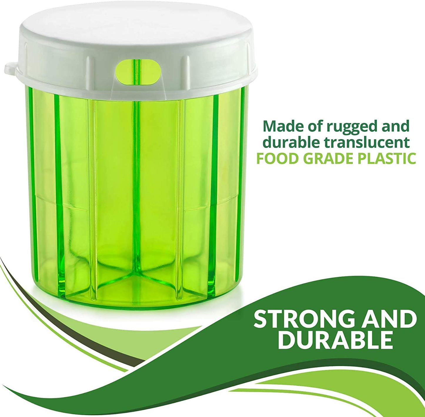 Pill Organizer Dispenser with 4 Compartments, Holder for Medication, Vitamins & Supplements Round Bottle Daily Pill Case Reminder Box