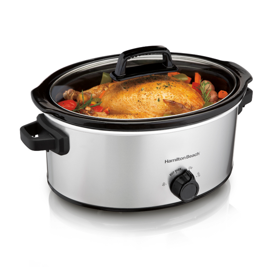 Hamilton Beach Large Capacity Slow Cooker with 3 Temperature Settings and Easy Grip Handles