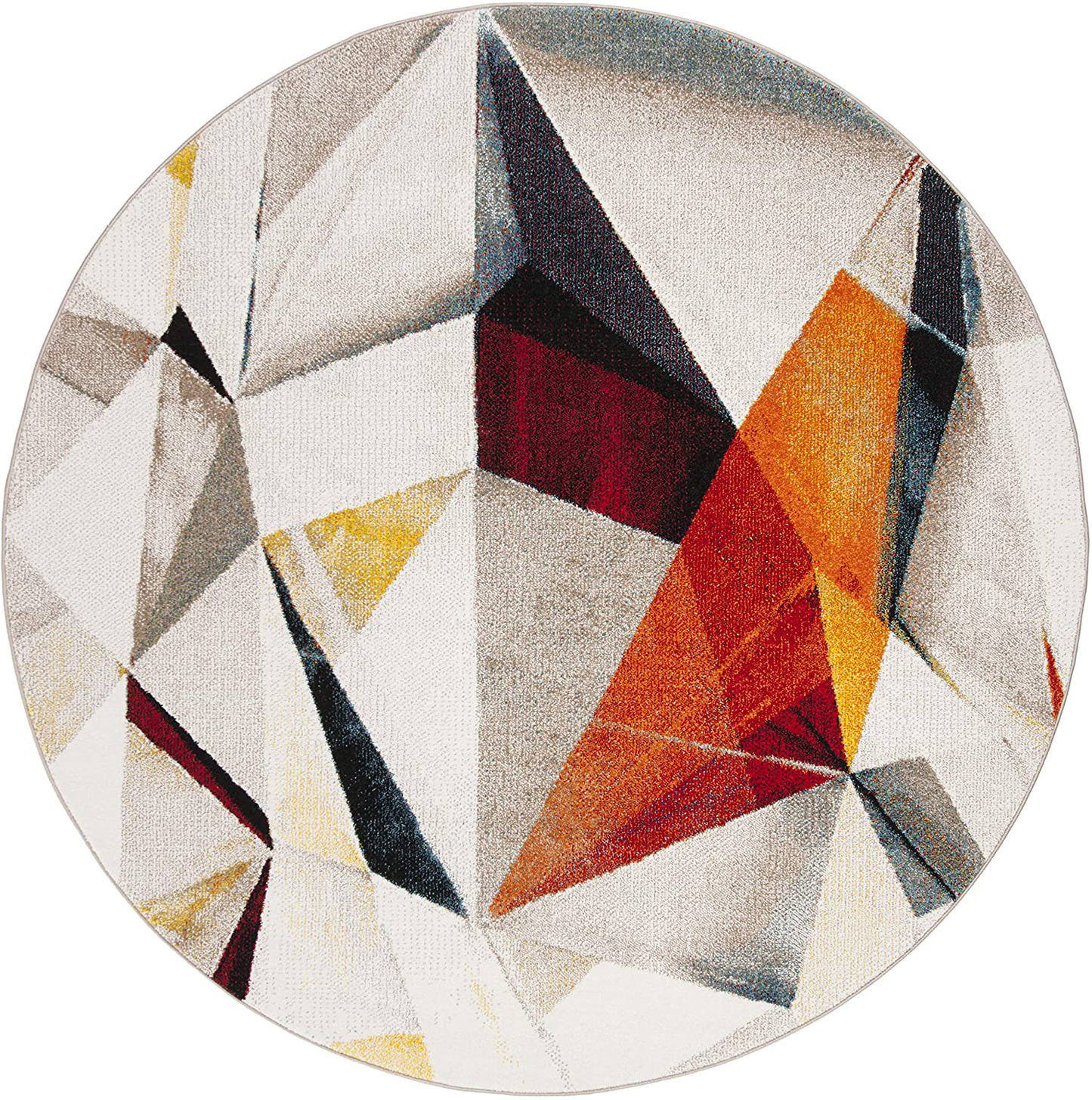 Safavieh Porcello Collection PRL6940F Modern Abstract Non-Shedding Stain Resistant Living Room Bedroom Runner Rug 2'3" x 10' Light Grey/Orange