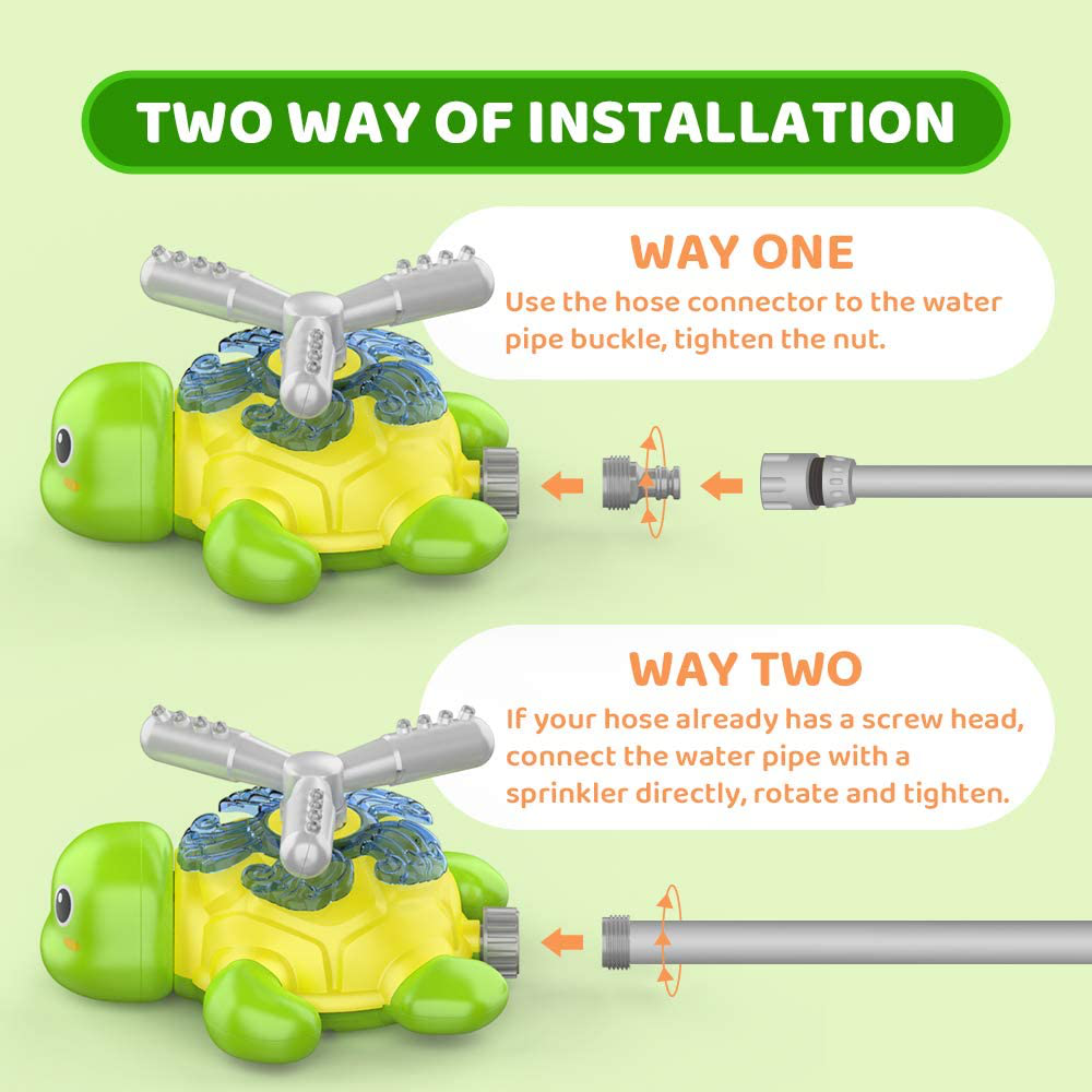 KMUYSL Spray Sprinkler for Kids, Outdoor Water Toys Gifts for 3,4,5,6,7,8 Year Old Boys & Girls Turtle Sprinkler Toy - Spinning Turtle Spray Sprinkler for Outside Lawn Backyard Yard
