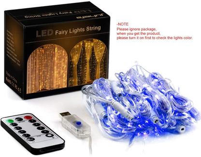 String Lights Curtain, USB Powered Fairy Lights for Bedroom Party, 8 Modes & IP64 Waterproof Ideal for Garden, Patio 