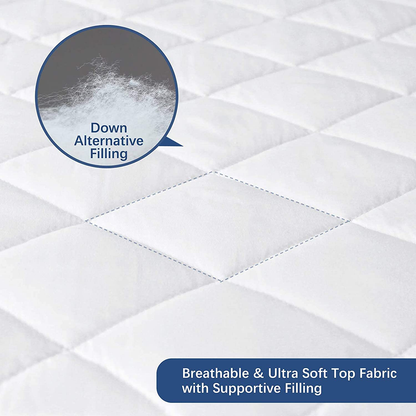 Twin XL Mattress Pad Waterproof Mattress Protector, Breathable Quilted Mattress Protector, Durable Mattress Cover Down Alternative Filling with Deep Pocket Stretches up to 14 Inch