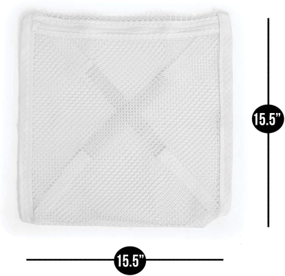 Smart Design Sneaker Dryer & Wash Bag w/ Elastic Straps - Durable Fabric - for Shoes, Clothing, & Laundry - Home Organization (15.5 x 15.5 Inch) [White]