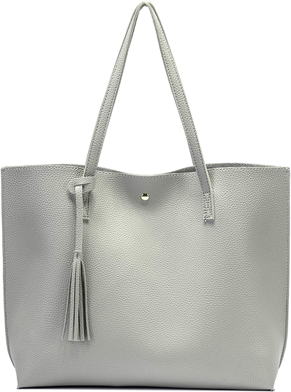 Women's Tote Bags Top Handle Satchel Handbags Faux Leather Tassel Shoulder Purse