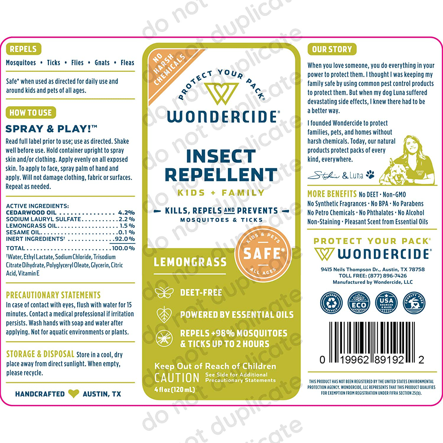 Wondercide - Mosquito, Tick, Fly, and Insect Repellent with Natural Essential Oils - DEET-Free Plant-Based Bug Spray and Killer - Safe for Kids, Babies, and Family - Peppermint 2-Pack of 4 oz Bottle