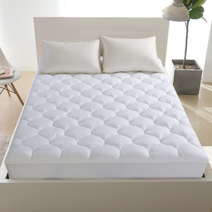 LEISURE TOWN Queen Mattress Pad Cover Cooling Mattress Topper Cotton Top Pillow Top with Snow Down Alternative Fill (8-21 Inch Fitted Deep Pocket)