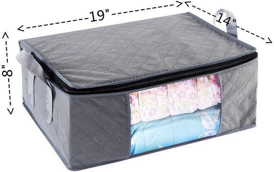 ABO Gear G01 Bins Bags Closet Organizers Sweater Clothes Storage Containers, 3pc Pack, Gray, 3 Count