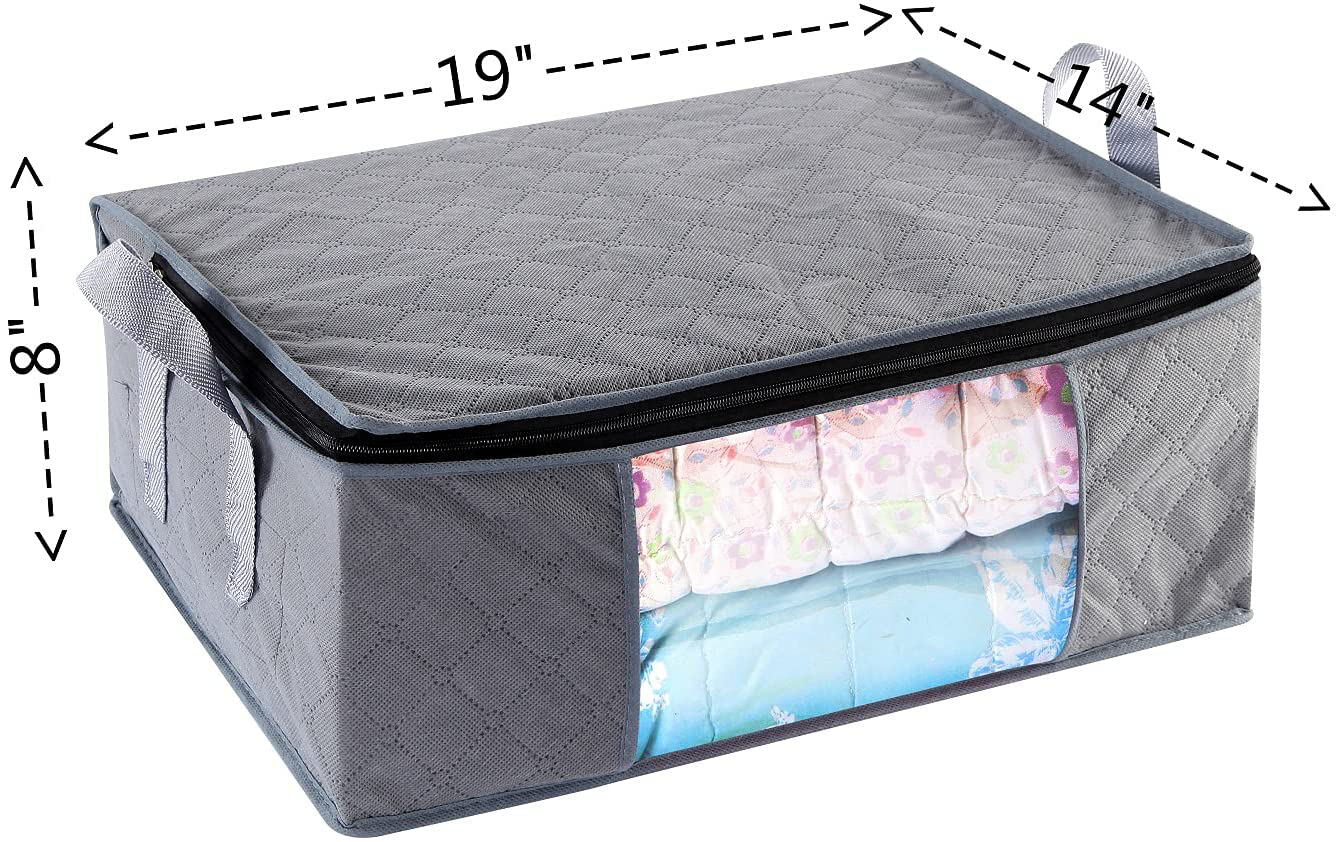 ABO Gear G01 Bins Bags Closet Organizers Sweater Clothes Storage Containers, 3pc Pack, Gray, 3 Count
