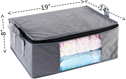 ABO Gear G01 Bins Bags Closet Organizers Sweater Clothes Storage Containers, 3pc Pack, Gray, 3 Count