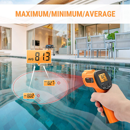 ThermoPro TP30 Digital Infrared Thermometer Gun Non Contact Laser Temperature Gun -58°F ~1022°F (-50°C ~ 550°C) with Adjustable Emissivity & Max Measure (NOT for Human Body Temperature)