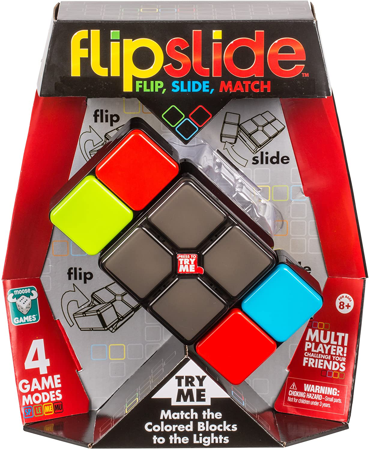 Flipslide Game, Electronic Handheld Game | Flip, Slide, and Match the Colors to Beat the Clock - 4 Game Modes - Multiplayer Fun
