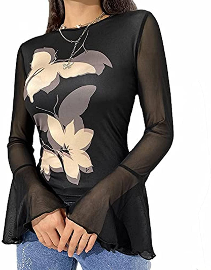 Women's Graphic Print Crop Top Vintage Punk Portrait Shirts Summer Slim Short Sleeve T Shirt Tops Y2k Fashion Clothes