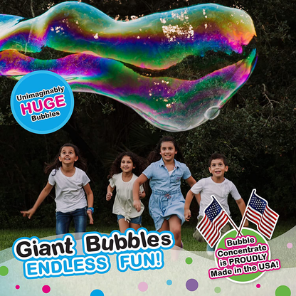 WOWMAZING Giant Bubble Kit: Unicorn - Incl. Wand, 2 Big Bubble Concentrate Pouches and 8 Sun-Activated Magical Stickers | Outdoor Toy for Kids, Girls | Bubbles Made in The USA - Unicorn Kit