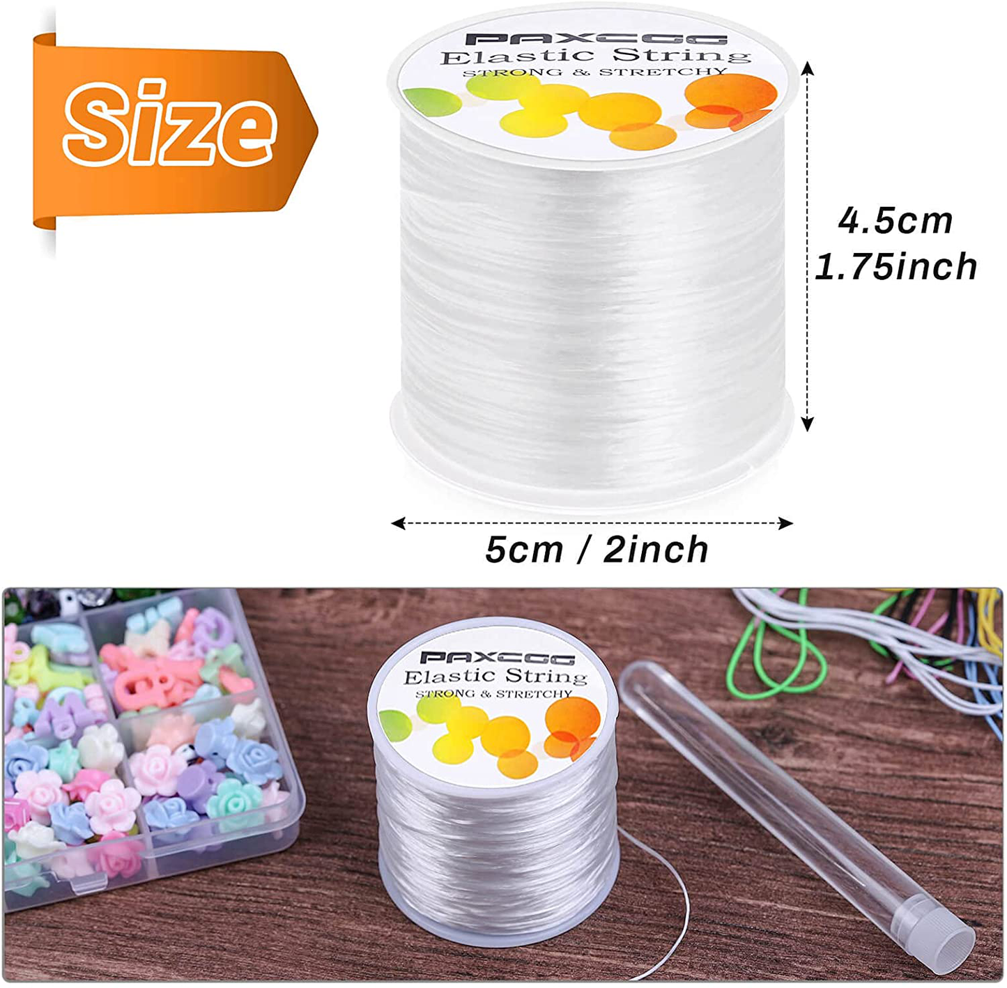 Paxcoo 1mm Elastic Bracelet String Cord Stretch Bead Cord for Jewelry Making and bracelet Making